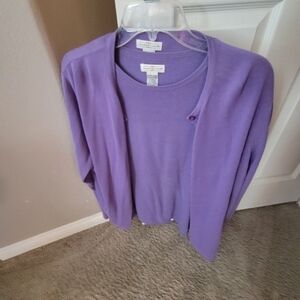 2 Pc. Lavender Cardigan Sweater